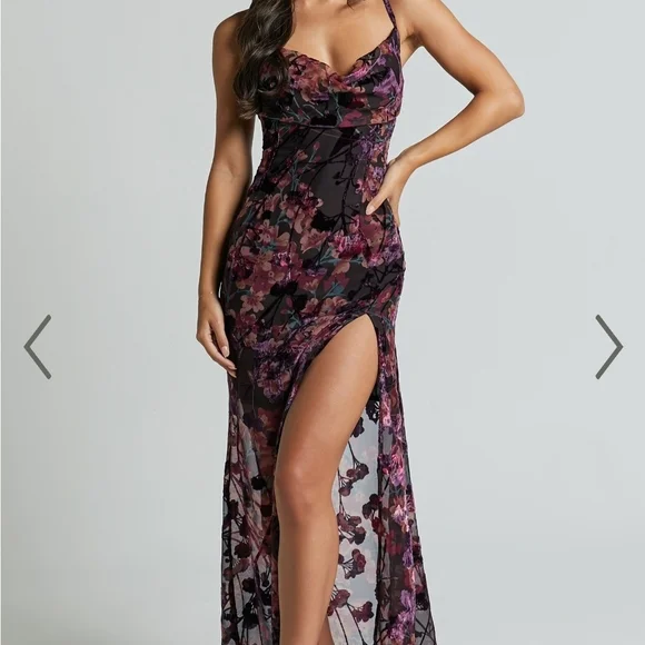 chinese dress ladies Kerstin Purple Ruched Maxi Dress, L / Purple main image 0